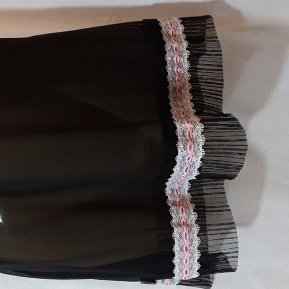 Rampage Womens Medium Mesh Slip Dress Black Underwire Nightie Lace Trim - Picture 4 of 10